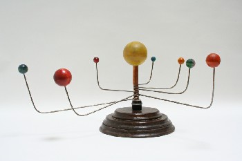 Globe, Solar System, SOLAR SYSTEM, SUN W/7 PLANETS, ANTIQUE DISPLAY OR MODEL, WOOD, MULTI-COLORED