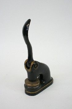 Desktop, Stamp, COMPANY STAMP PRESS W/CURVY HANDLE, ROUND STAMP, AGED - Not Identical To Photo, METAL, BLACK