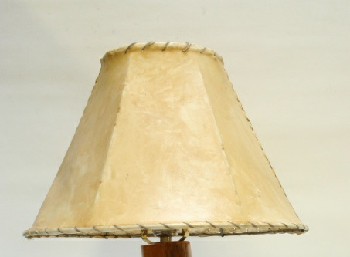 Lighting, Lamp Shade, TABLE LAMP SHADE, STRETCHED ANIMAL SKIN, WRAPPED EDGE & SEAM, AGED, ANIMAL SKIN, BROWN