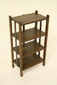 Shelf, Wood, 4 SHELVES W/SLAT SIDES, ANTIQUE OR OLDER LOOK, WOOD, BROWN