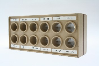 Office, Organizer, ROLLED NOTE OR MESSAGE HOLDER, 12 HOLES, PLASTIC, BEIGE