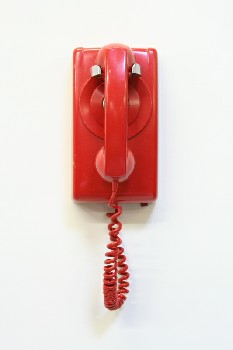 Phone, Misc, DIRECT LINE, WALLMOUNT, NO DIAL, PLASTIC, RED