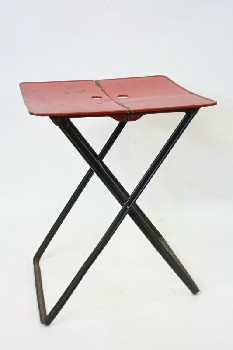 Table, Folding, RED TOP W/HOLES, BLACK 