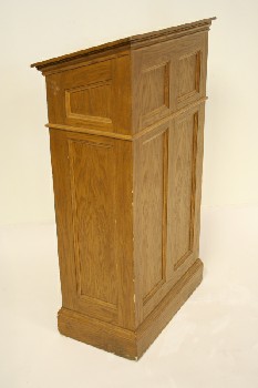 Podium, Slanted Top, LECTERN, OAK, PANELED FRONT, Condition Not Identical To Photo, WOOD, BROWN