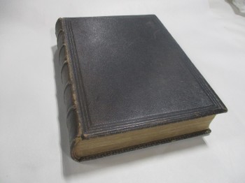 Book, Medieval, Black Cover And Spine. Cording On Spine., BLACK
