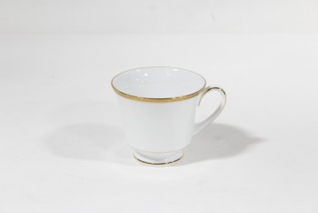 Drinkware, Cup, TEA CUP,GOLD TRIM BORDER , CHINA, WHITE