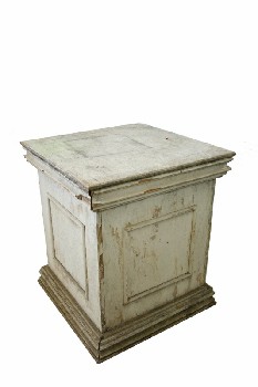 Plinth, Wood, COLUMN / PEDESTAL W/SQUARE TOP, DISTRESSED / AGED, WOOD, OFFWHITE