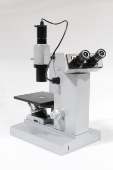 Science/Nature, Microscope, LAB,LIETZ DIAVERT PHASE CONTRAST INVERTED MICROSCOPE , METAL, GREY