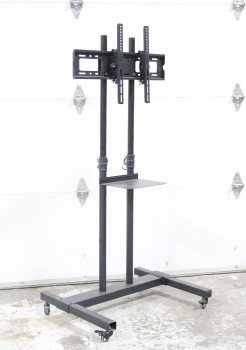 Computer, Stand, MOBILE, FLAT PANEL TV/MONITOR MOUNT, ROLLING, METAL, BLACK
