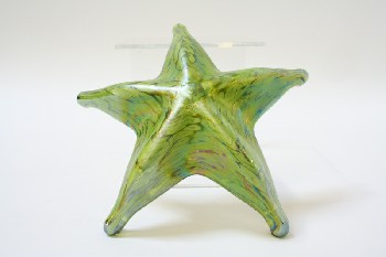 Decorative, Paperweight, STARFISH,MARBLED, GLASS, GREEN