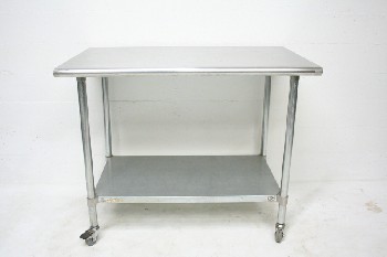 Table, Stainless Steel, LOWER SHELF,ROLLING, STAINLESS STEEL, SILVER
