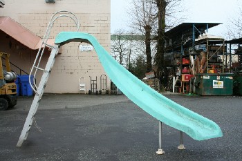 Playground, Slide, POOL SLIDE W/LADDER, AGED - Stored In Yard, Condition & Colour Not Identical To Photo, PLASTIC, BLUE