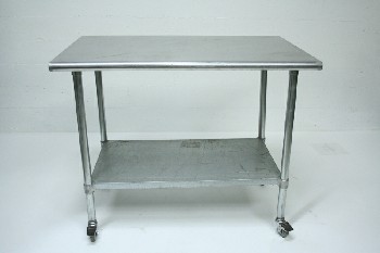 Table, Stainless Steel, LOWER SHELF, ROLLING, STAINLESS STEEL, SILVER