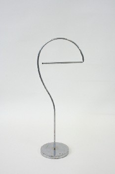 Sign, Holder, DISPLAY STAND, ALMOST A QUESTION MARK SHAPE, METAL, SILVER