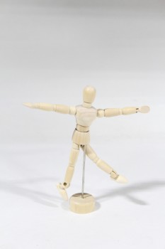 Art Supplies, Model, HUMAN FIGURE W/MOVING PARTS, SMALL, NO STAND, WOOD, BROWN