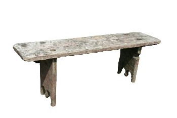 Bench, Rustic, PLANK SEAT,ARCHED LEGS,RUSTIC, WOOD, NATURAL