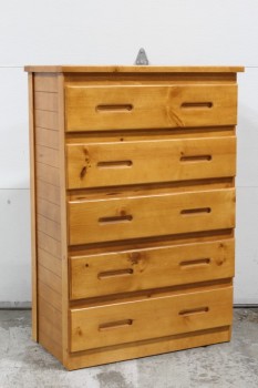 Dresser, Miscellaneous, 5 DRAWERS W/INSET PULL HANDLES, WOOD, BROWN