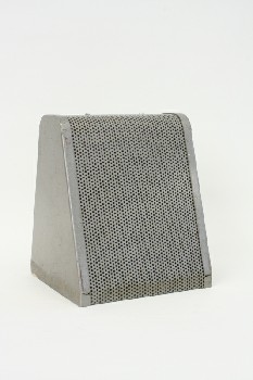 Audio, Speaker, TRIANGULAR,PERFORATED FRONT & BACK,SOLID SIDES, METAL, GREY