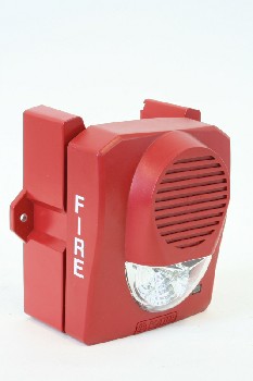 Fire, Box, WALLMOUNT STROBE BOX W/LIGHT,SPEAKER & MOUNT, AGED, PLASTIC, RED