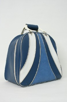 Sport, Bowling, BAG W/WHITE HANDLES & STRIPES, Condition Not Identical To Photo, VINYL, BLUE