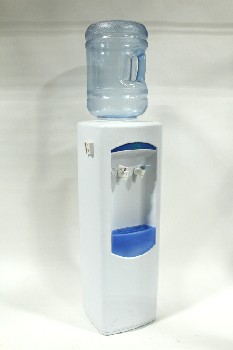 Plumbing, Water Cooler, WHITE & BLUE TAPS,MODERN - Comes With Blue Plastic Water Tank, PLASTIC, WHITE