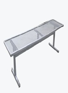 Bench, Misc, 4FT, PERFORATED MESH SEAT, 2 LEGS - Condition Not Identical To Photo, METAL, GREY