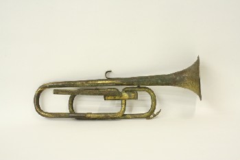Music, Brass, TRUMPET, WIND INSTRUMENT, INCOMPLETE / MISSING PARTS, AGED, METAL, BRASS