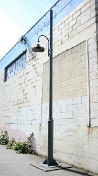 Lighting, Street Lamp, LIGHT/LAMP POLE W/SHADE, METAL/WOOD BASE, PLASTIC