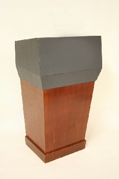 Podium, Misc, LECTERN, PRESIDENTIAL W/BLUE/GREY TOP - May Not Be Identical To Photo, WOOD, BROWN