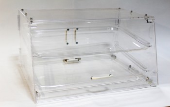 Restaurant, Display, BAKERY / CAFE / CAFETERIA / DINER COUNTERTOP CASE, 1 INNER TRAY / SHELF, 2 BACK DOORS W/WHITE HANDLES, Condition Not Identical To Photo, PLEXIGLASS, CLEAR