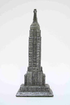 Statuary, Tabletop, EMPIRE STATE BUILDING, NEW YORK CITY LANDMARK, NYC, USA, AMERICANA, ARCHITECTURE, PEWTER, METAL, SILVER