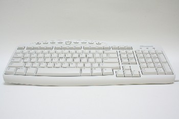 Computer, Keyboard, ARCHED TOP,ROUNDED CORNERS, PLASTIC, OFFWHITE