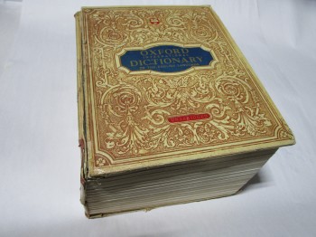 Book, Vintage, Ornate Embossed Cover And Spine. 'Oxford Dictionary'., TAN