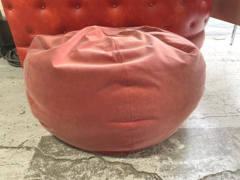 Chair, Beanbag, ROUND, SOLID COLOUR, FABRIC, PINK