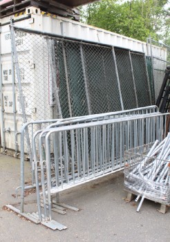 Street, Barricade, CROWD CONTROL / PORTABLE SAFETY / TRAFFIC MANAGEMENT BARRIERS, TEMPORARY FENCING - Contact VPC For Availability. Rental Price ($100/WK) Is For Single Unit., METAL, GREY