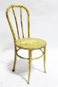 Chair, Dining, BENTWOOD STYLE,NO ARMS,VINTAGE, DISTRESSED/AGED (Condition May Be Slightly Different Than Pictured) , METAL, YELLOW