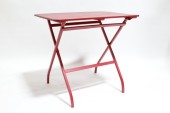 Table, Folding, CAFE/PATIO,SLAT TOP, WOOD, RED