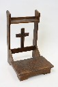 Religious, Stand, CHURCH PRAYER STAND, KNEELING BENCH W/CROSS, WOOD, BROWN