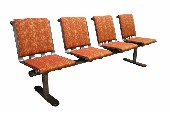 Bench, Misc, PUBLIC WAITING AREA MULTIPLE SEATING FOR AIRPORT TERMINAL ETC., BENCH W/4 CONNECTED SEATS - Upholstered Seats & Backs Are Changeable & May Not Be Identical To Photo, METAL, GREY