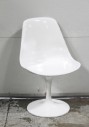 Chair, Side, MODERN, CURVED SEAT, TULIP BASE IN THE STYLE OF EERO SAARINEN, SWIVELS, ROUND BASE, GLOSSY FINISH, FIBERGLASS, WHITE