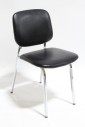 Chair, Side, PLAIN BLACK VINYL SEAT & BACK,SILVER METAL LEGS, VINYL, BLACK