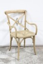Chair, Dining, BENTWOOD, CROSSBACK "X" BACK W/CANED SEAT, W/ARMS, WOOD, BROWN