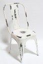 Chair, Cafe, "TOLIX MODEL A" INDUSTRIAL STYLE MOLDED STEEL, ARMLESS, AGED/DISTRESSED , METAL, WHITE