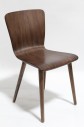 Chair, Side, MODERN, WALNUT, MOLDED, TAPERED LEGS, NO ARMS, WOOD, BROWN
