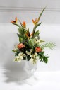 Plant, Fake, 4FT FLOWER ARRANGEMENT FEATURING BIRDS OF PARADISE & SUCCULENTS, IN TRADITIONAL 21x16x16" PLANTER, PLASTIC, GREEN