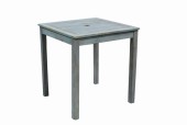 Table, Misc, OUTDOOR/PATIO, SQUARE, SLAT TOP W/HOLE FOR UMBRELLA, PAINTED BLUE, WOOD, BLUE