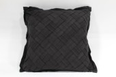 Pillow, Miscellaneous, BASKETWEAVE, ZIPPERED COVER, SAME FRONT & BACK, FABRIC, BLACK
