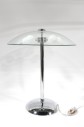 Lighting, Lamp, TABLE LAMP, CONTEMPORARY, 5 FROSTED BALL LIGHTS, GLASS DOME SHADE, ROUND CHROME BASE, MISSING BULB, GLASS, CLEAR