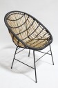 Chair, Rattan, MODERN, INDOOR / OUTDOOR, WRAPPED W/BLACK BINDING, ROUND, RATTAN, BROWN