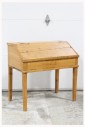 Desk, Wood, ANTIQUE RUSTIC CHILD'S DESK, ANGLED FRONT, HINGED LID, USED, WOOD, BROWN